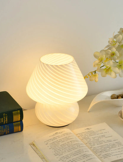 Mushroom Glass Table Lamp – USB Powered Touch Control