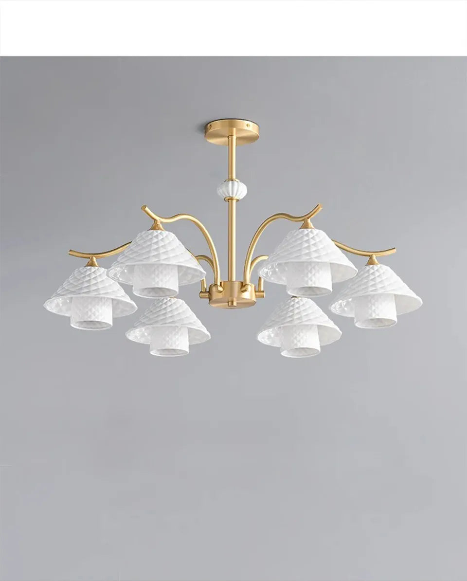 Verthara Premium Solid Brass & Ceramic Farmhouse Chandelier