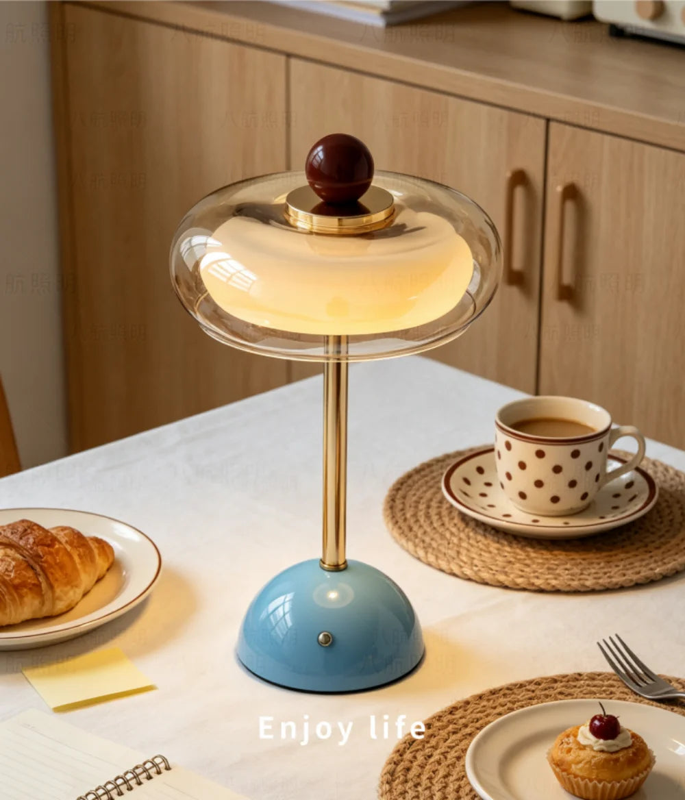 Glass Desk Lamp – USB Powered Dimmable