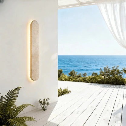 Verthara Premium Travertine Stone Outdoor Linear Wall Light