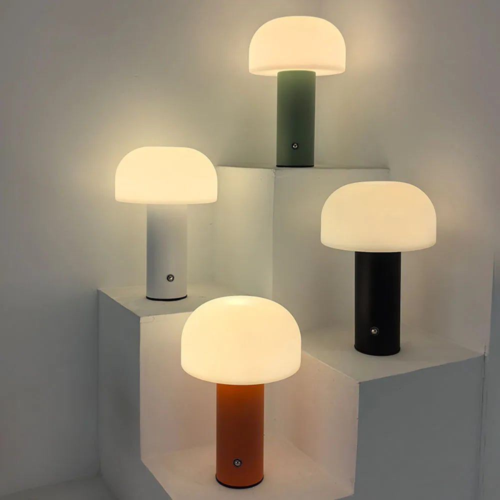 Mushroom Table Lamp – Cordless Rechargeable