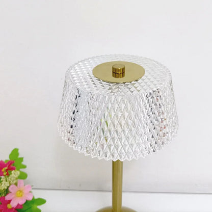 Crystal Cut Glass Table Lamp – Cordless Rechargeable
