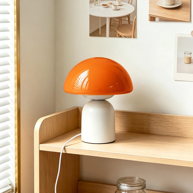 Marble Murano Glass Mushroom Table Lamp – Dimmable Touch Control