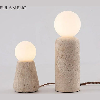 wabi sabi travertine table lamp 2