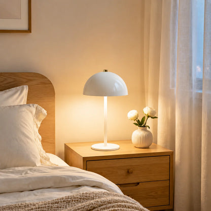 Minimalist Mushroom Table Lamp – Cordless Rechargeable