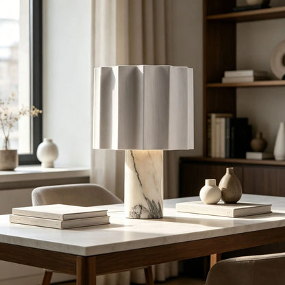 Minimalist Marble Table Lamp – Dimmable Touch Control