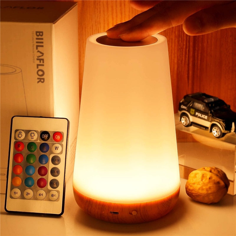 Magic Touch Night Light – USB Rechargeable – Touch Sensor – Adjustable Colors & Brightness – Ideal for Bedroom, Reading & Ambience