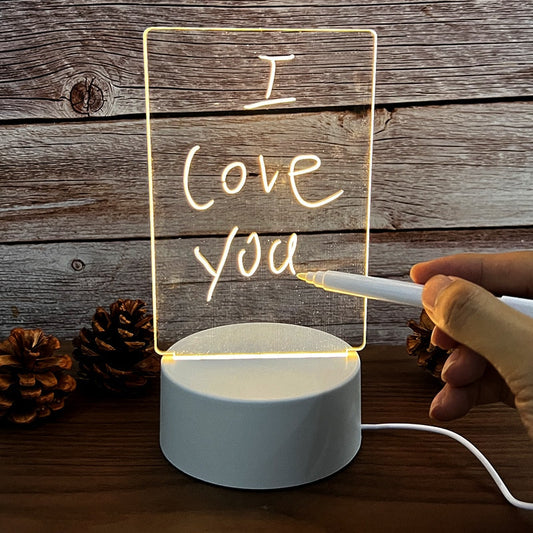 Lighted Message Board – Rechargeable & Battery Powered – Write & Erase Messages – Minimalist Design – USB or AA Powered – Functional & Versatile