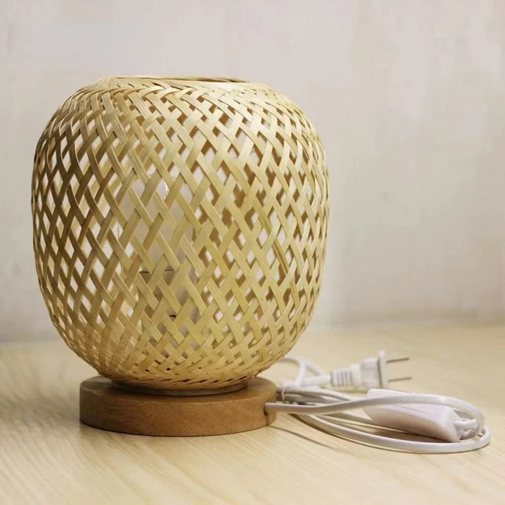 Bamboo Woven Globe Table Lamp