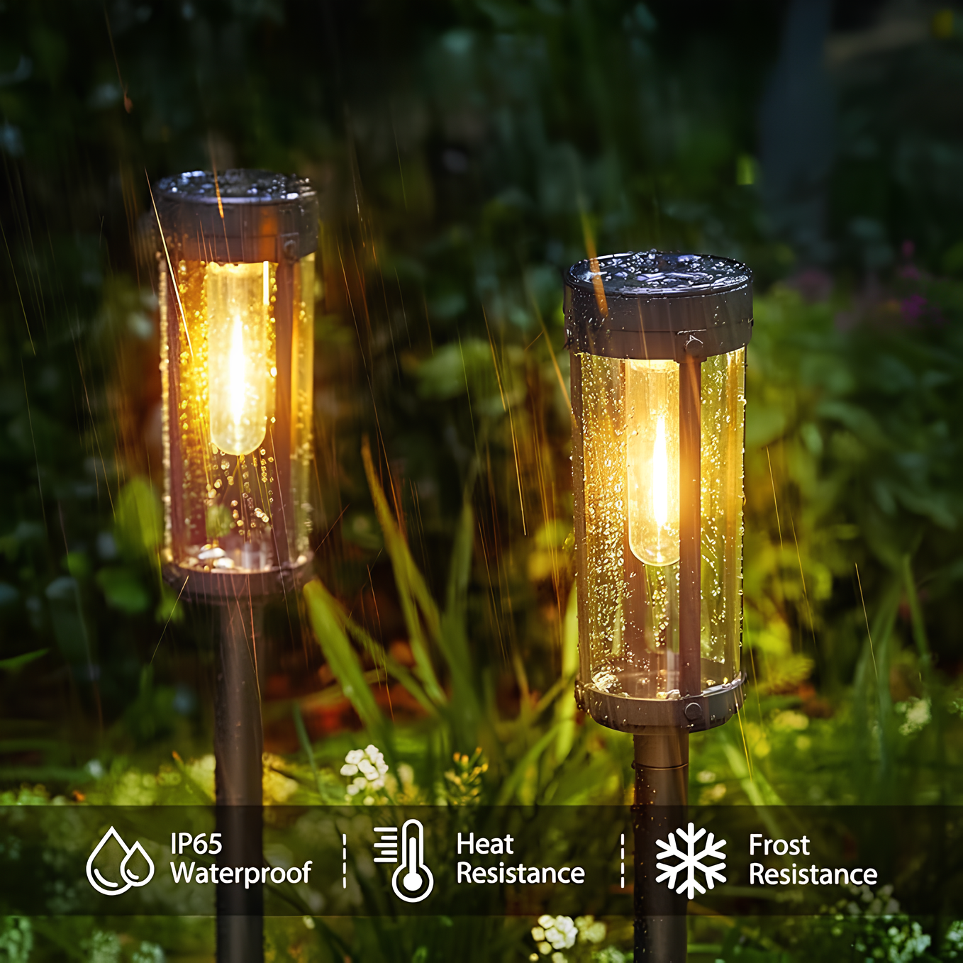 Solar Powered Torch Light - 8-12 Hours Illumination - Eco-Friendly LED - Easy Spike Installation - Durable ABS Material - 65 x 8 cm