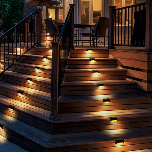 Solar Step Lights - Weather-Resistant LED Lighting - Solar Powered with Automatic Activation - Ideal for Stairs, Patios, and Gardens