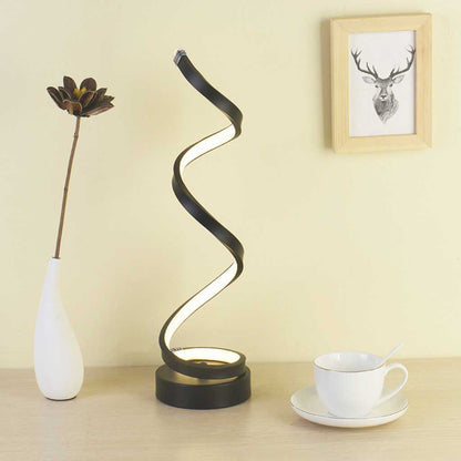 Spiral Table Lamp - Modern LED Lamp - Dimmable Brightness - Warm/Natural/Cool White - USB-Powered Lighting - Iron + Silicone Design