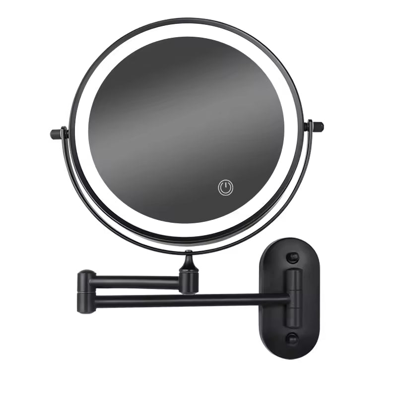 Make-Up Mirror – Adjustable Brightness – Dual Magnification – Tri-Color Lighting – Rechargeable – Easy Installation – Ideal for Beauty Routine