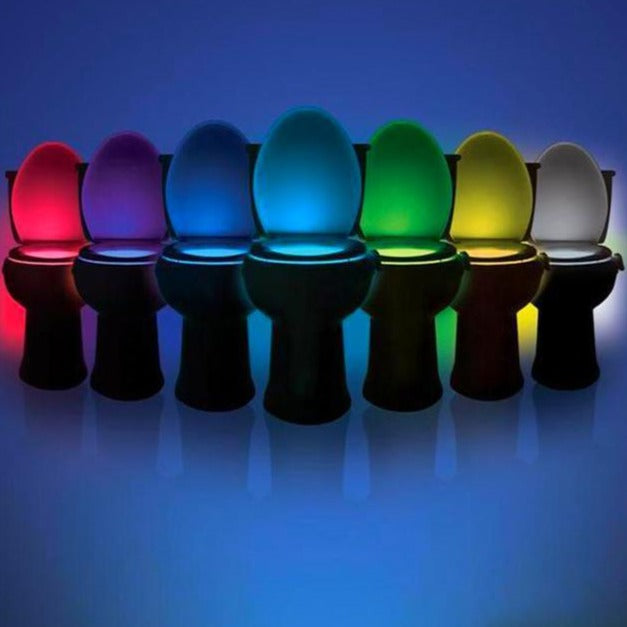 Toilet Night Light - Motion Sensor - Battery Powered - Multiple Colours - Easy Installation - Compact Design - LED Lighting