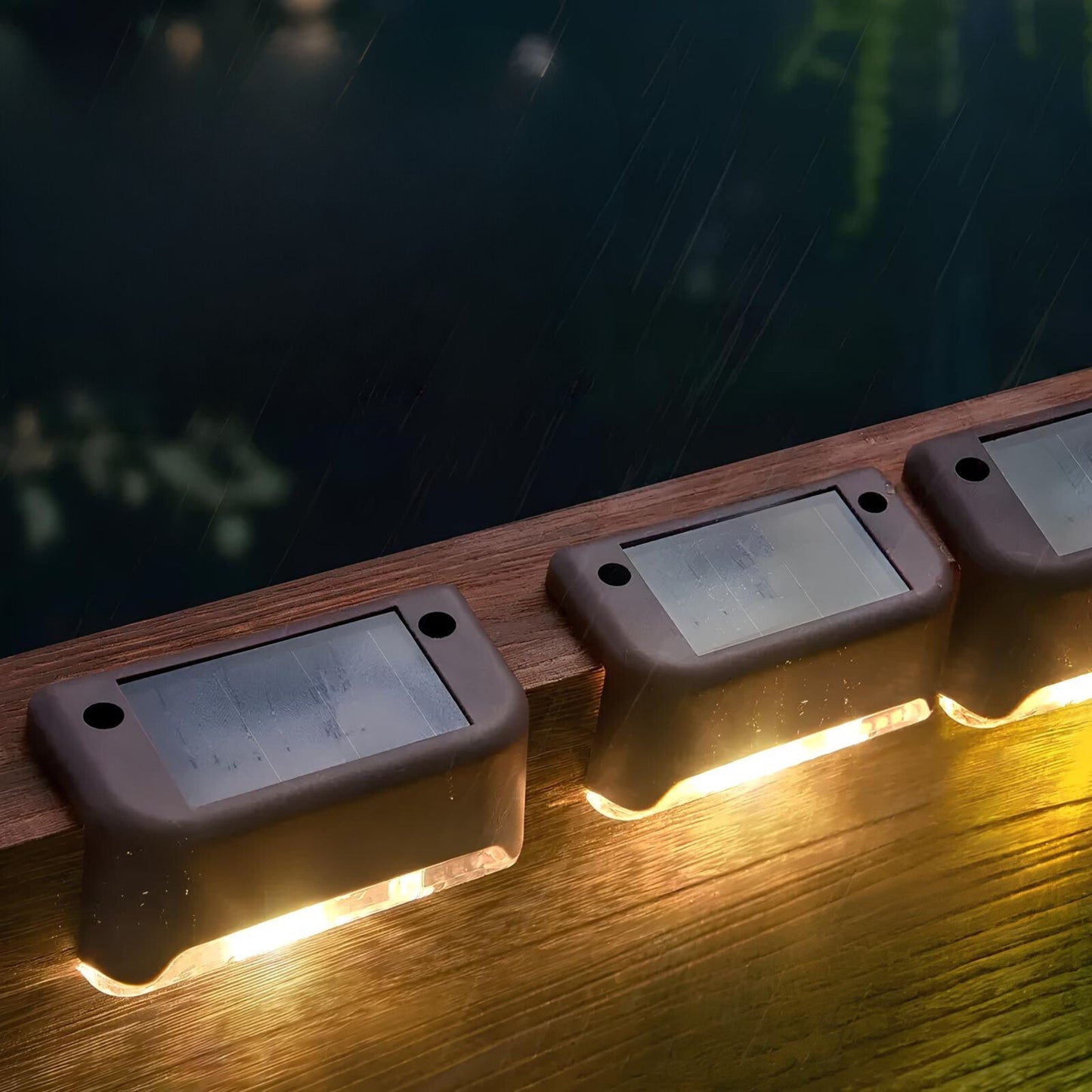 Solar Step Lights - Weather-Resistant LED Lighting - Solar Powered with Automatic Activation - Ideal for Stairs, Patios, and Gardens