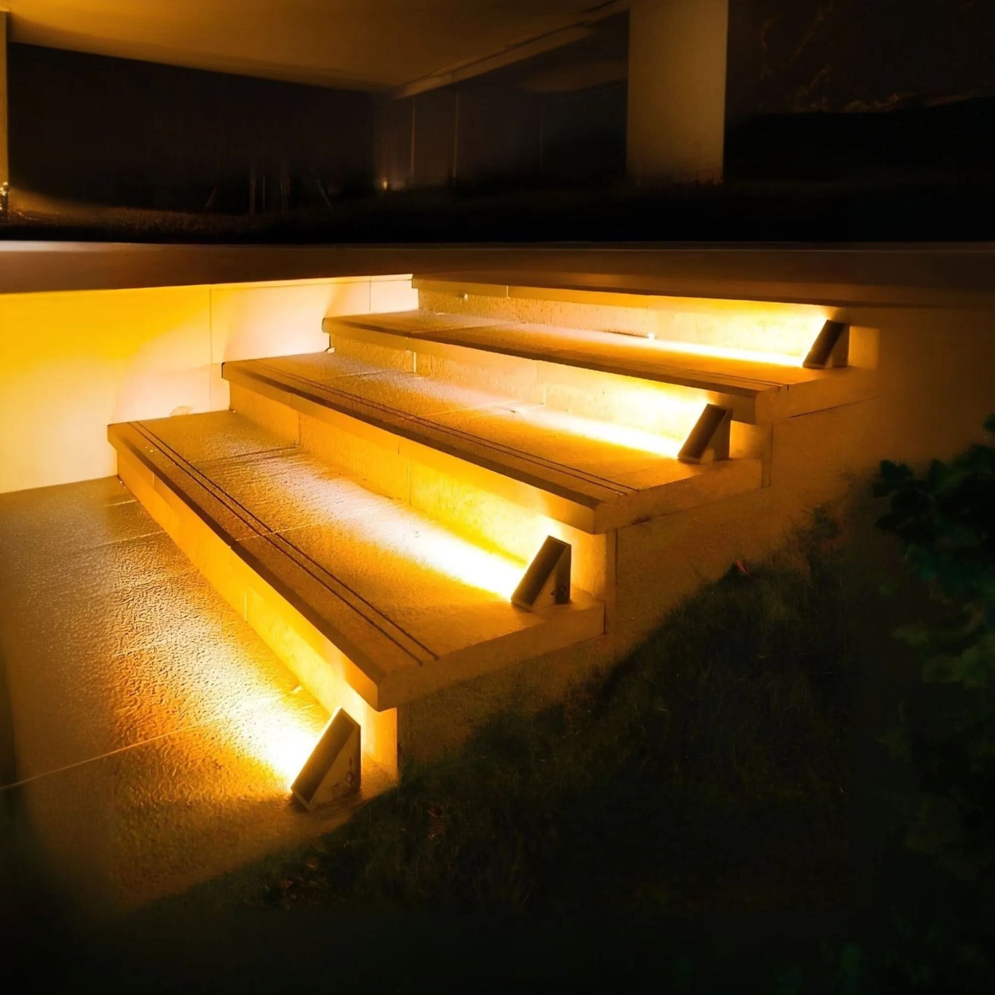 Solar Powered Stair Lights - No Wiring Needed - Waterproof - Solar-Powered LEDs - Easy Installation - 8-10 Hours Illumination - Warm White Glow.