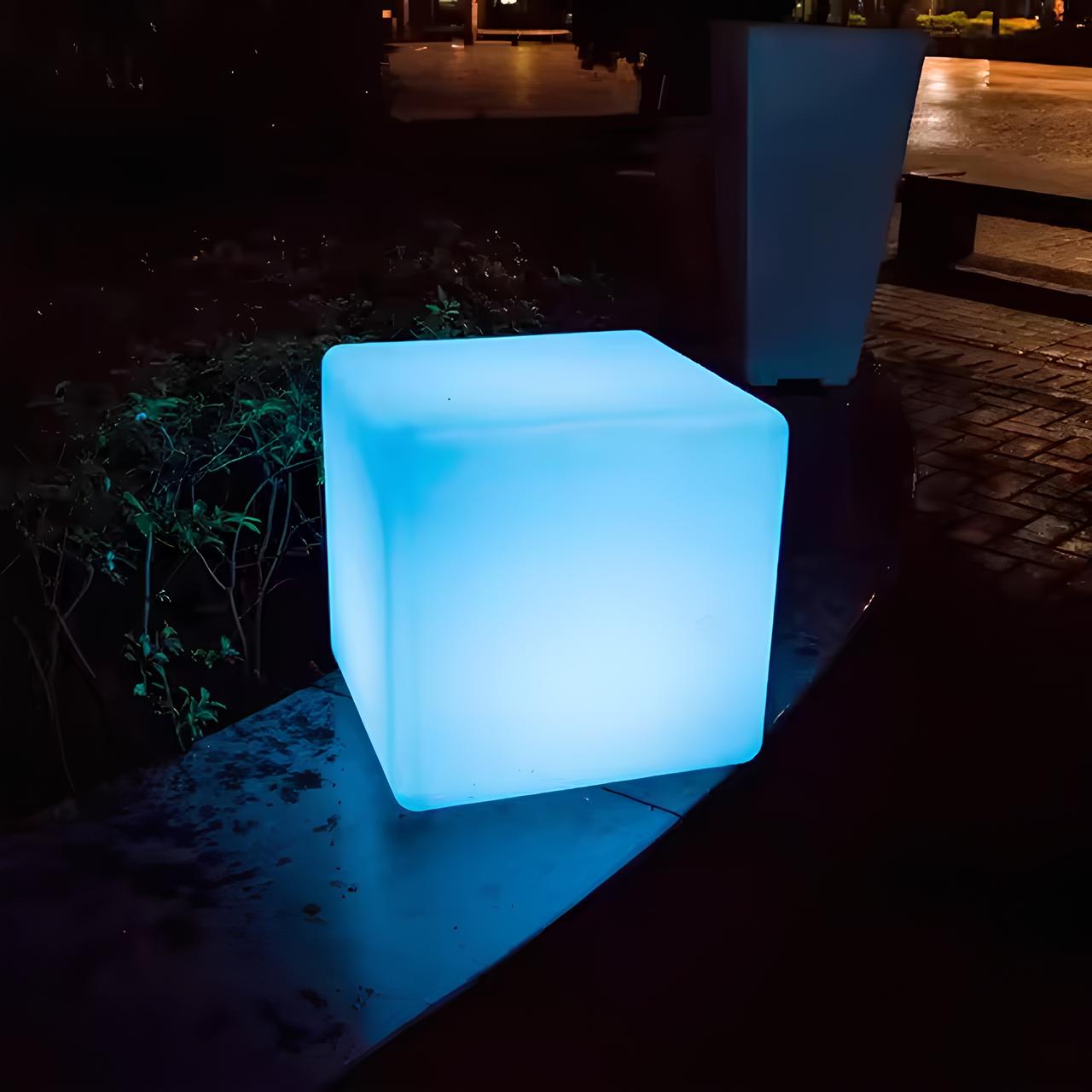 Cubic Garden Light - Durable & Weather-Resistant - 16 Color Options with Remote Control - Cordless & Solar Powered - 10-16 Hours of Illumination - LED Bulbs