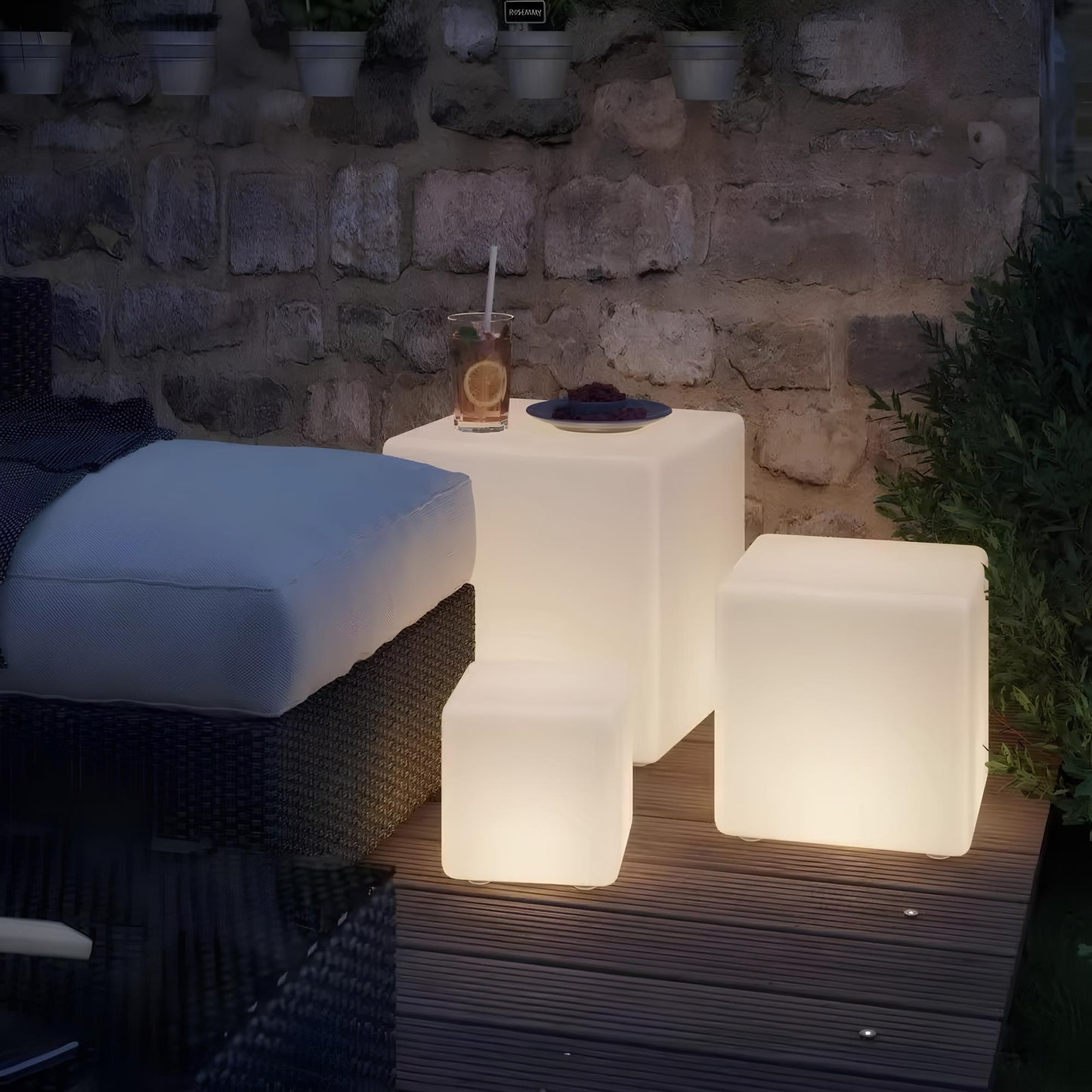 Cubic Garden Light - Durable & Weather-Resistant - 16 Color Options with Remote Control - Cordless & Solar Powered - 10-16 Hours of Illumination - LED Bulbs