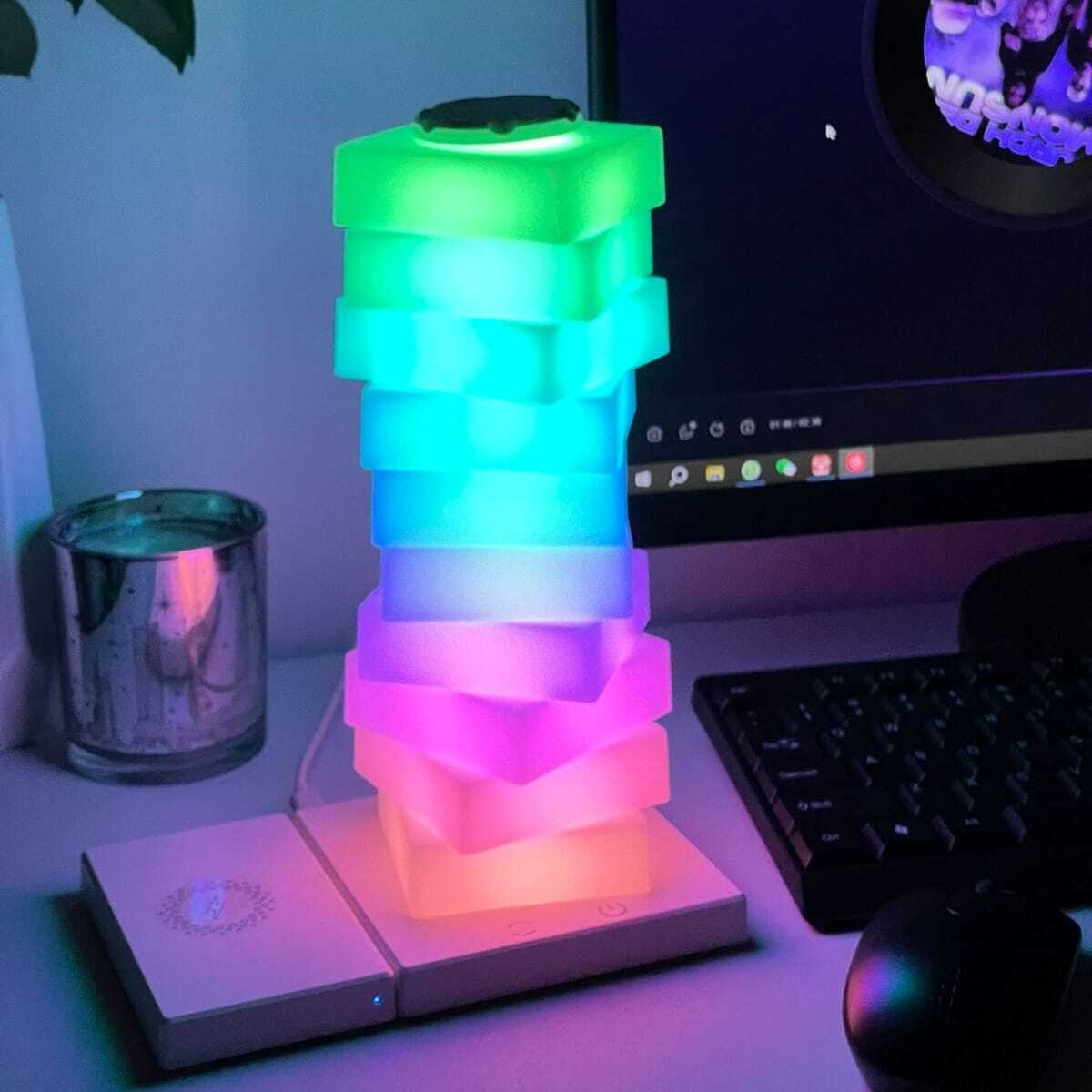 Twistable Pillar of Light - Adjustable Lampshade - LED Lighting Modes - 15W Wireless Charger - Modern Home & Workspace Décor