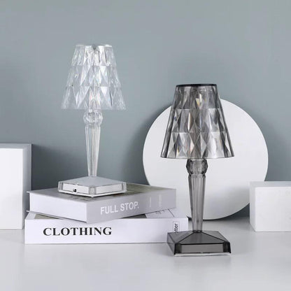 Sparkling Crystal Lamp - Rechargeable LED Table Lamp with Touch Control - 3 Lighting Modes - Elegant Acrylic Design for Home Décor