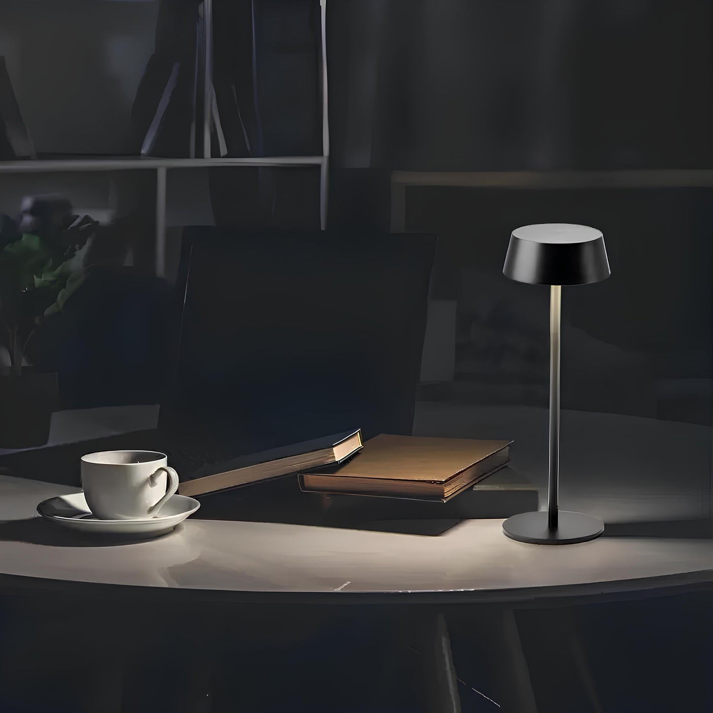 Sleek Modern Table Lamp - Rechargeable - Cordless - Dimmable Touch Control - 3 Light Modes - Durable Iron - Warm/Natural/Cool Light