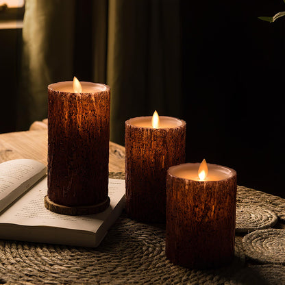 Flameless Block Candles - LED Lights Flicker Like Real Flames - Safe - Stylish & Energy-Efficient - Multiple Designs & Sizes - Perfect for Home Décor or Events