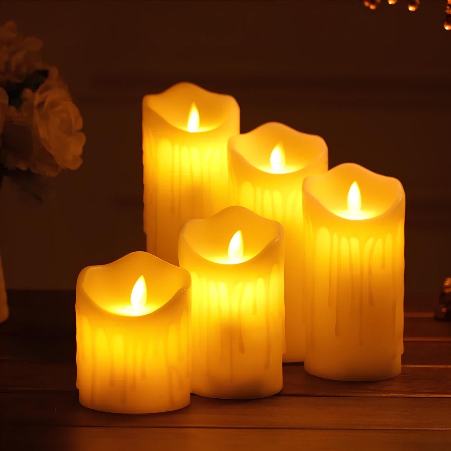 Flameless Block Candles - LED Lights Flicker Like Real Flames - Safe - Stylish & Energy-Efficient - Multiple Designs & Sizes - Perfect for Home Décor or Events