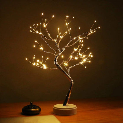 Fairy Tree - Adjustable Branches with 36 Pearls or 108 Glittering Drops - USB or Battery Powered - Cozy Warm White Light - Perfect Gift for Home or Garden