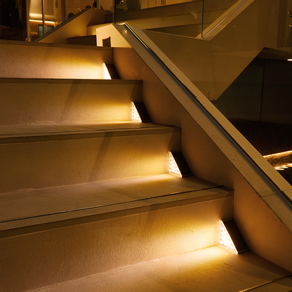 Solar Powered Stair Lights - No Wiring Needed - Waterproof - Solar-Powered LEDs - Easy Installation - 8-10 Hours Illumination - Warm White Glow.