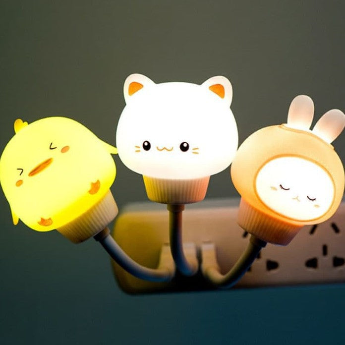 Night Light - Cute Animal Design - Cozy Warm White LED Light - USB Powered - Remote Control with Timer & Adjustable Brightness - Perfect Gift