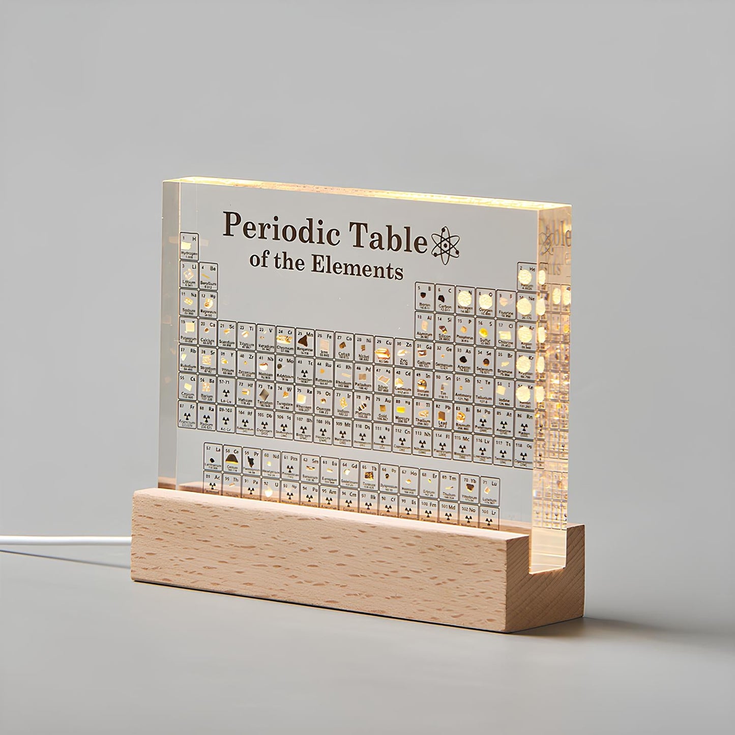 Elements Periodic Table - 83 Authentic Elements - Acrylic Display with LED Lighting