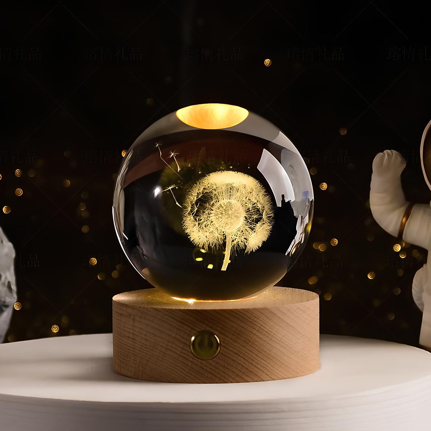 Crystal Balls - 3D Engraved Space Scenes - Warm White LED Light - USB Powered - Perfect Gift for Stargazing Lovers - Ideal Night Light