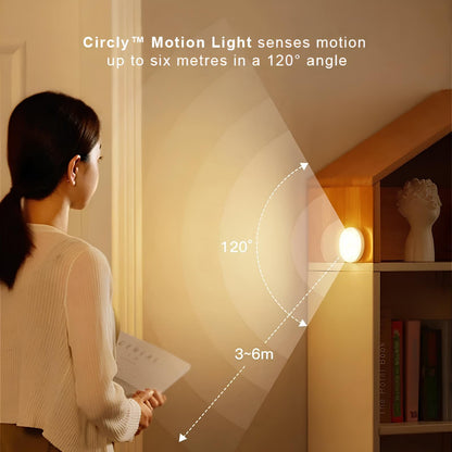 Motion Light - Energy-Saving Motion Sensor - Battery Powered or USB Rechargeable - Easy Installation with Sticky Pad & Magnet