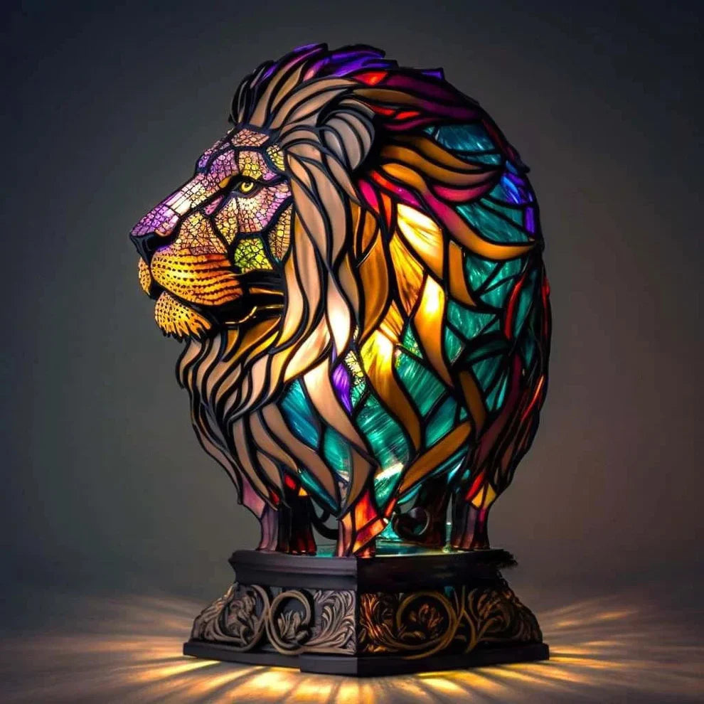 Light Sculptures - Stained Glass Animal-Inspired Lighting - 16 Unique Motifs - USB Rechargeable - 12-16 Hours Battery Life - Enchanting Home Decor