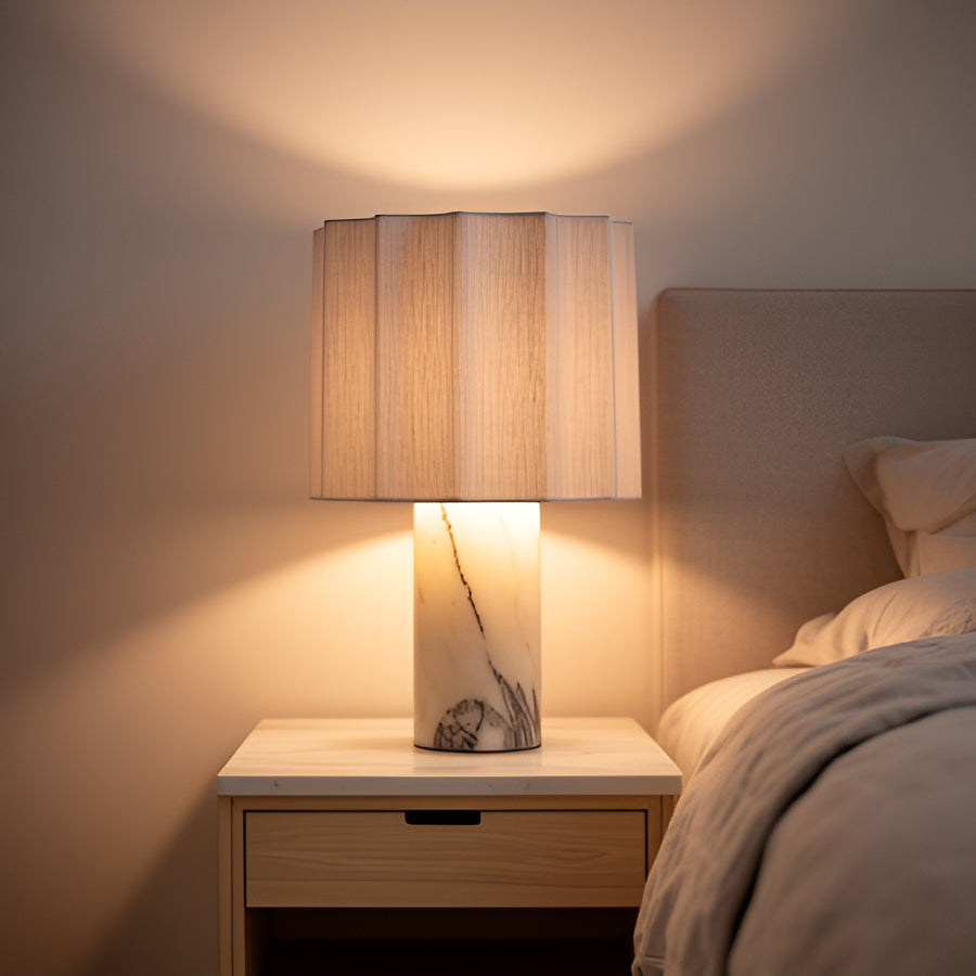Minimalist Marble Table Lamp – Dimmable Touch Control