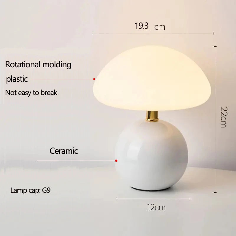 Nordic Ceramic Mushroom Table Lamp