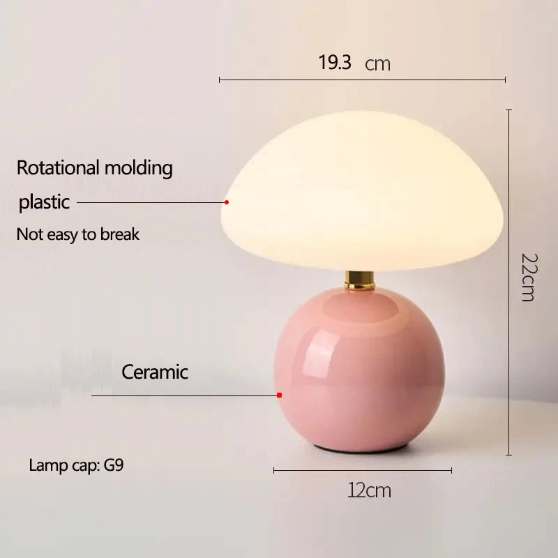 Nordic Ceramic Mushroom Table Lamp