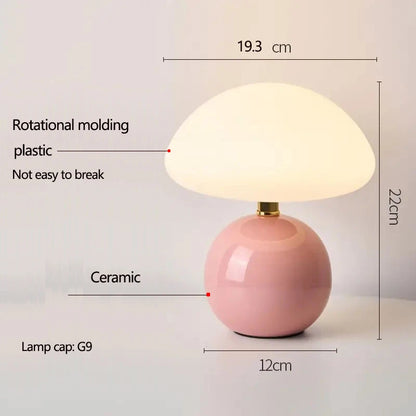 Nordic Ceramic Mushroom Table Lamp
