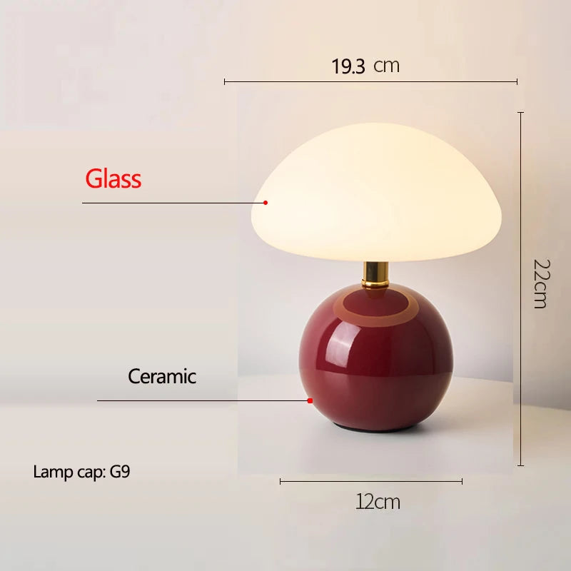 Nordic Ceramic Mushroom Table Lamp