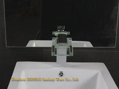 LED Waterfall Bathroom Faucet – Brass Mixer Tap with Hot and Cold Control for Modern Sink Taps