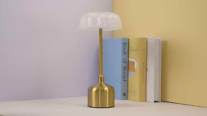 Cordless LED Table Lamp With Touch Control – Rechargeable - Dimmable - 3 Lighting Modes - Elegant Metal Design - Portable Night Light