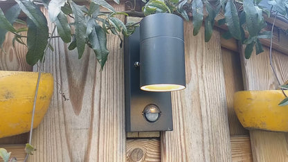 PIR Motion Sensor Outdoor Wall Light – Waterproof Stainless Steel LED Lantern with Replaceable GU10 Bulb for Enhanced Security