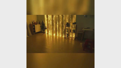Solar LED Curtain Light - Copper Wire String Lights
