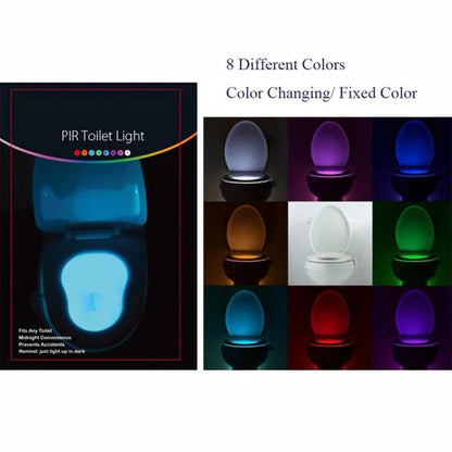 Toilet Night Light - Motion Sensor - Battery Powered - Multiple Colours - Easy Installation - Compact Design - LED Lighting