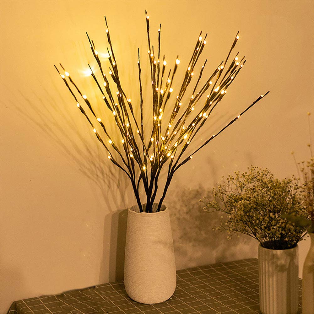 Lighted Branches Lamp – Nature-Inspired Design – 20 LEDs – Battery Powered – Willow/Rose/Orchid Options – Energy-Efficient Indoor Decoration