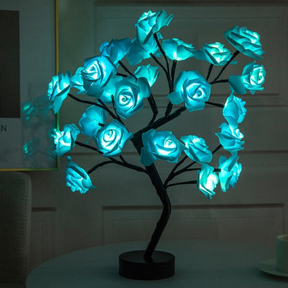 Rose Tree Lamp - Romantic Decorative Light - Adjustable Branches - USB/Battery Powered - Indoor & Outdoor Use