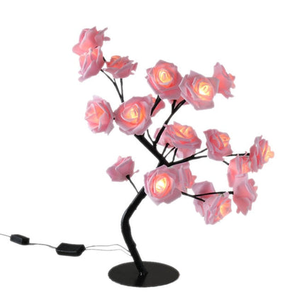 Rose Tree Lamp - Romantic Decorative Light - Adjustable Branches - USB/Battery Powered - Indoor & Outdoor Use