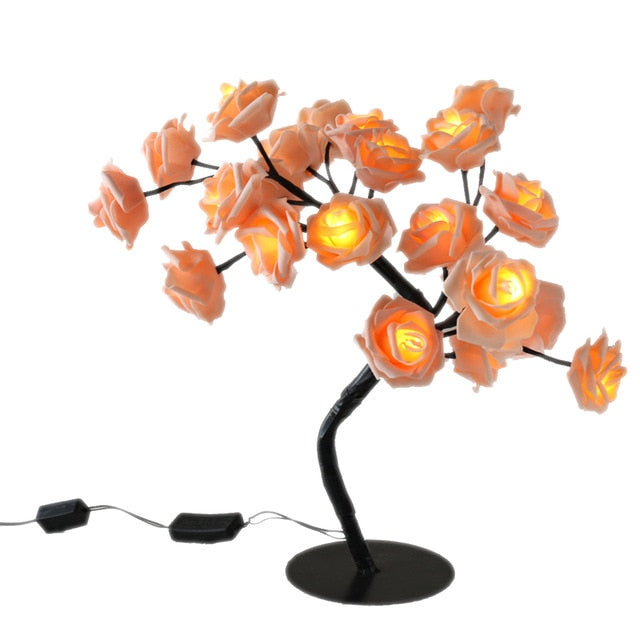 Rose Tree Lamp - Romantic Decorative Light - Adjustable Branches - USB/Battery Powered - Indoor & Outdoor Use