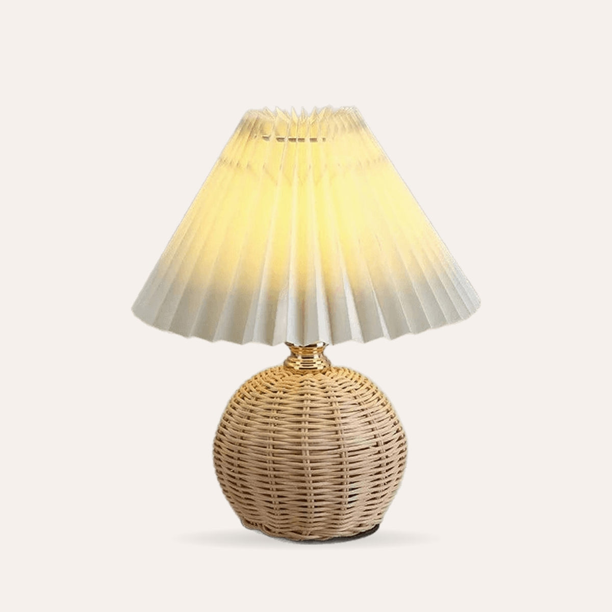 Rattan Pleated Table Lamp