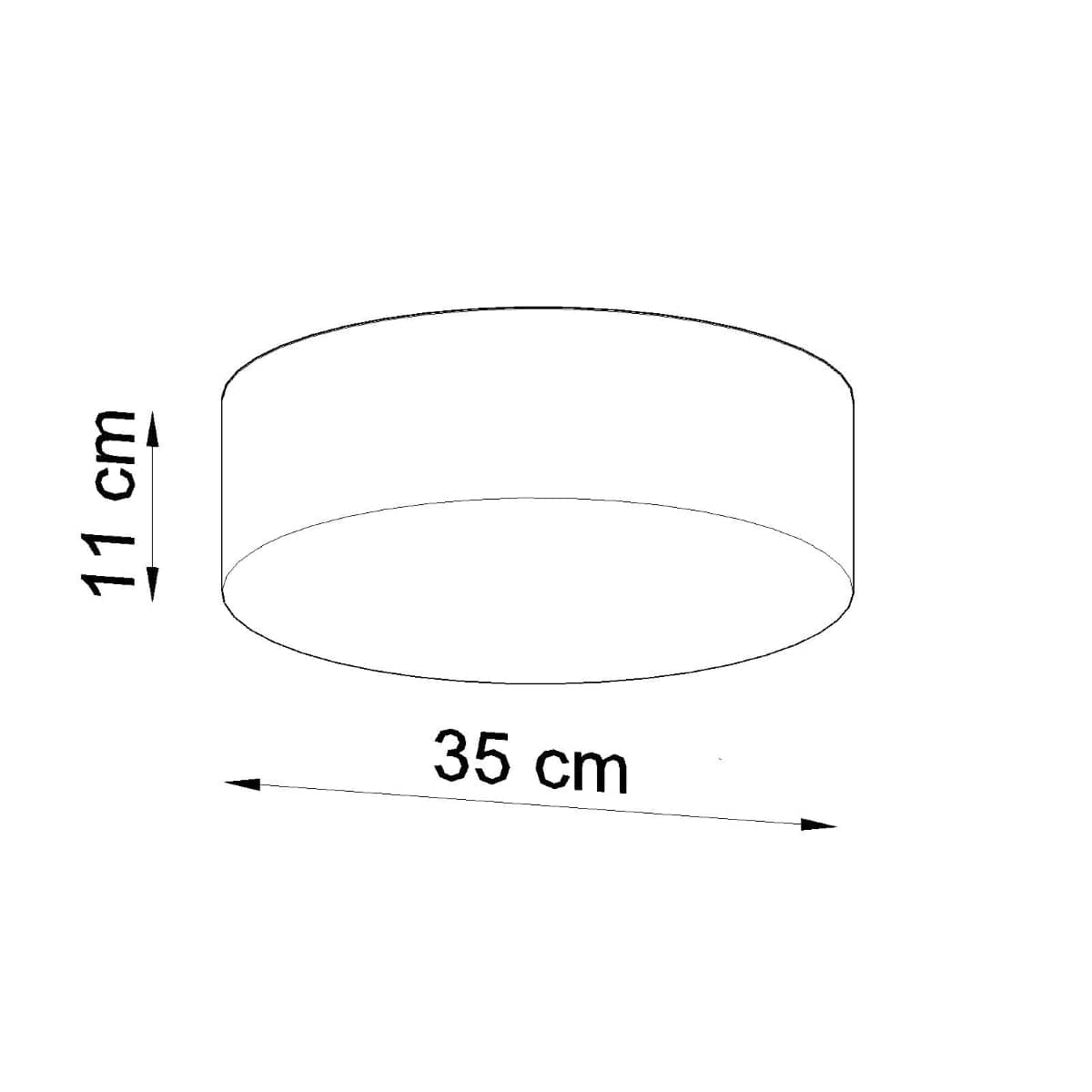 Sollux Lighting Arena Gray Ceiling Lamp - 2x E27 LED - Modern PVC Design - 35x35x11 cm